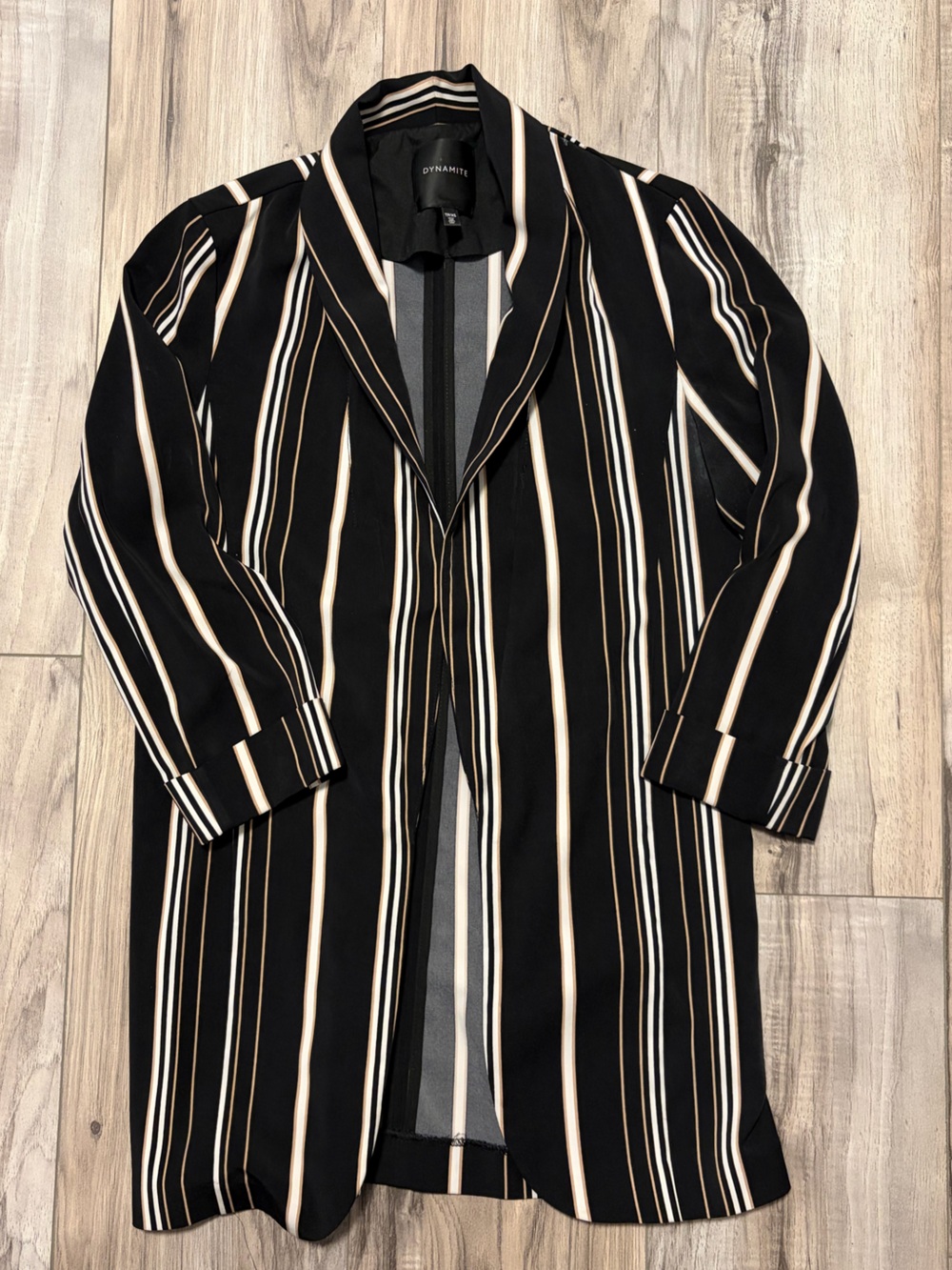 Dynamite Black with Cream and Tan Stripes Matching Suit